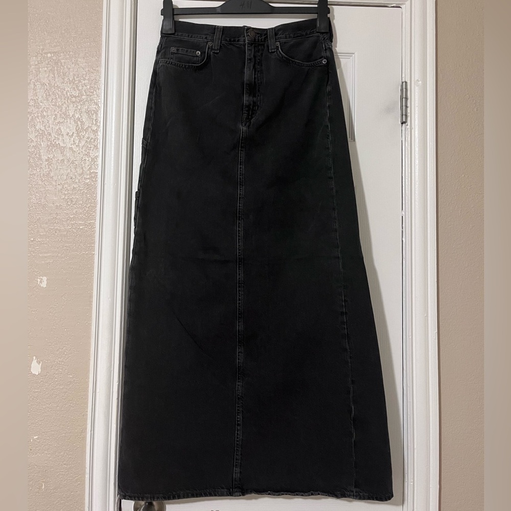 COS Denim Maxi Carpenter Skirt
